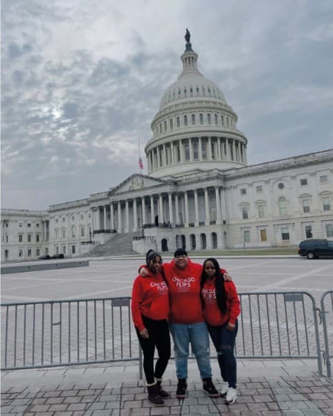 Chicago Flips Red members in front of the U.S. Capitol