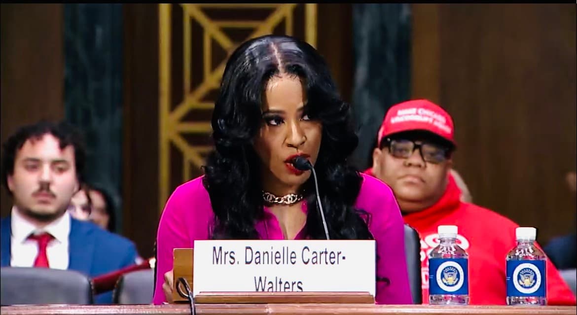 Danielle Carter-Walters testifying before the U.S. Senate
